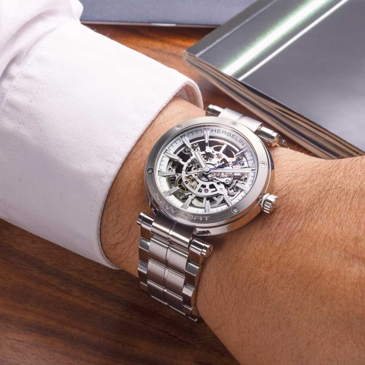 Newport Skeleton Automatic 1868BSQ12 Çelik Erkek Kol Saati