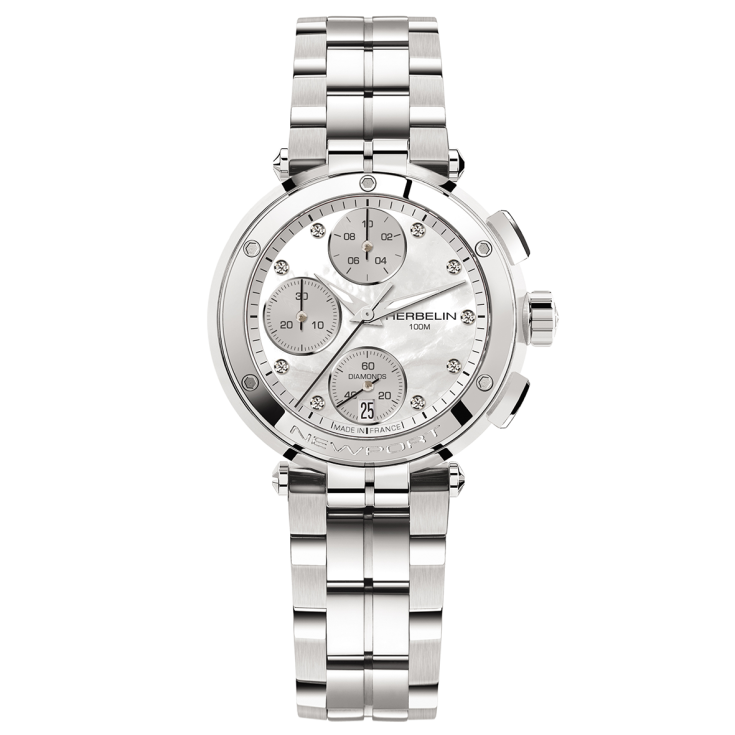 Newport Chronograph 35688B89 Pırlantalı Çelik Kadın Kol Saati