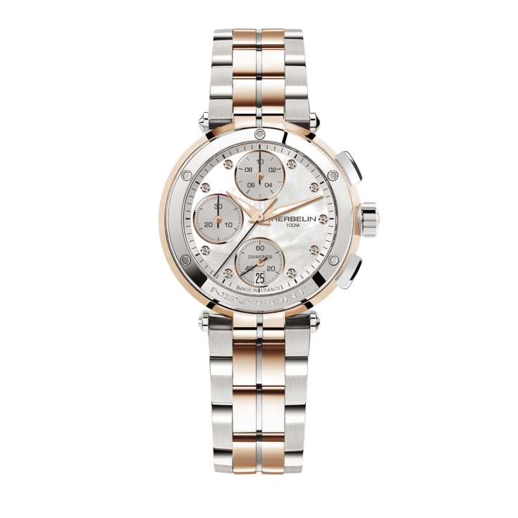 Newport Chronograph 35688BTR89 Pırlantalı Rose Gold Kadın Kol Saati